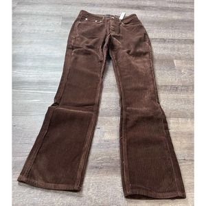 Asos Womens Courdoroy Pants Size 26 Brown Straight Fit O5